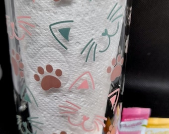 Glass beaker with lid and straw