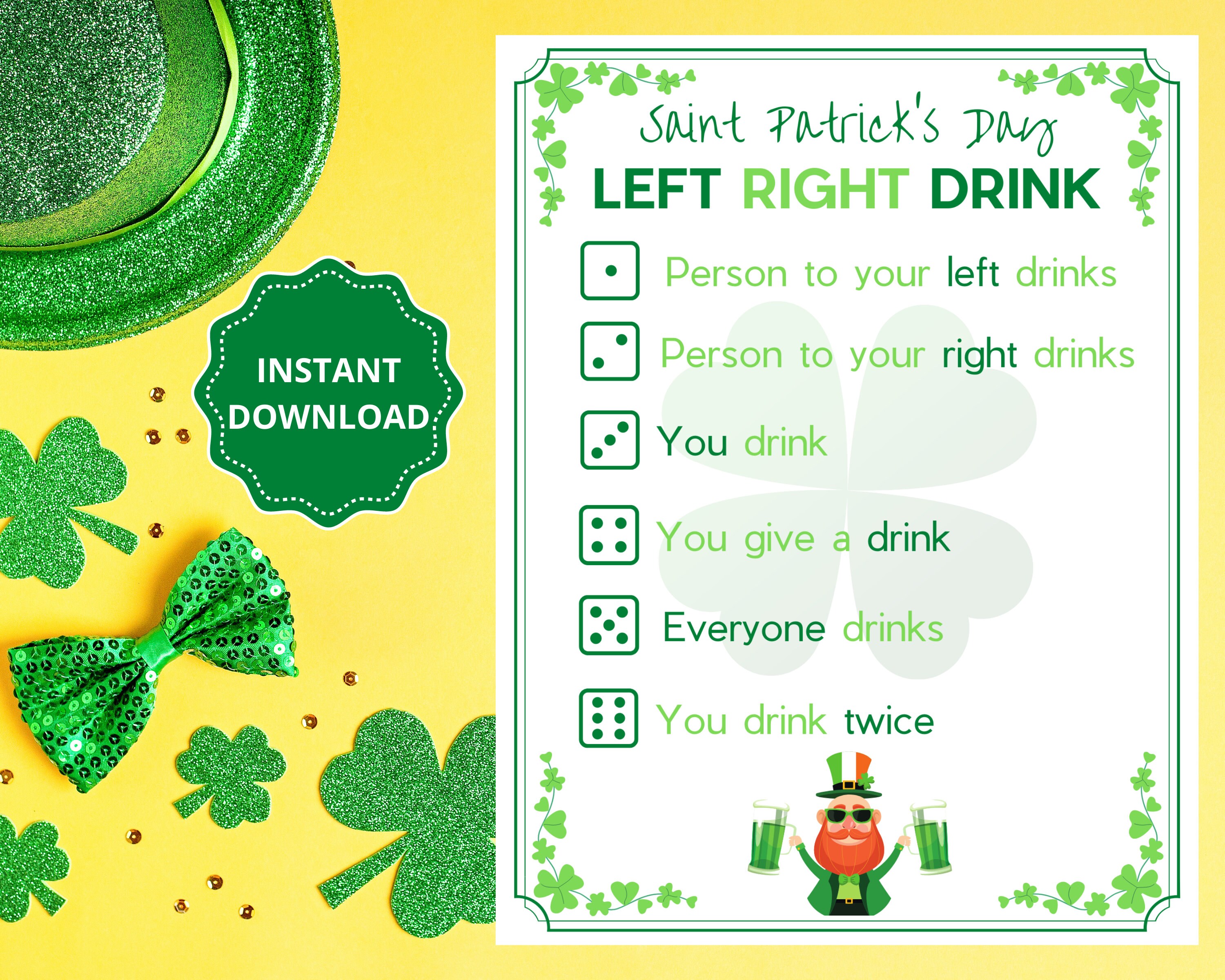 St Patrick S Day Left Right Game