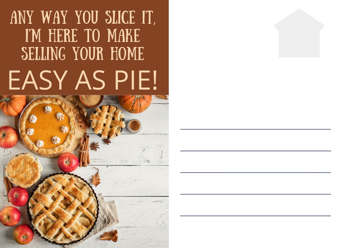 Real Estate Thanksgiving Postcard Template Realtor Marketing - Etsy