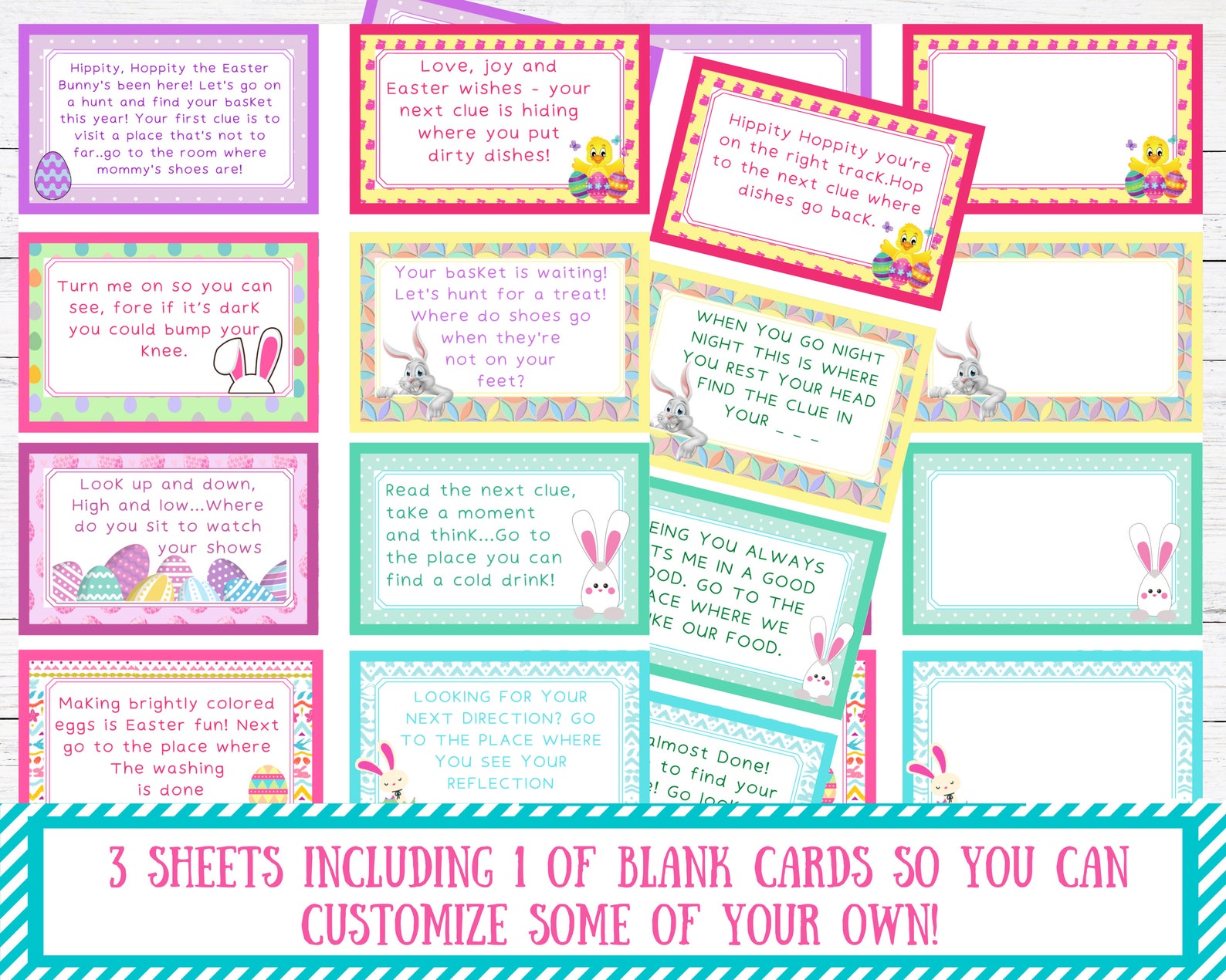 Easter Scavenger Hunt Clues Easter Basket Scavenger Hunt for Etsy