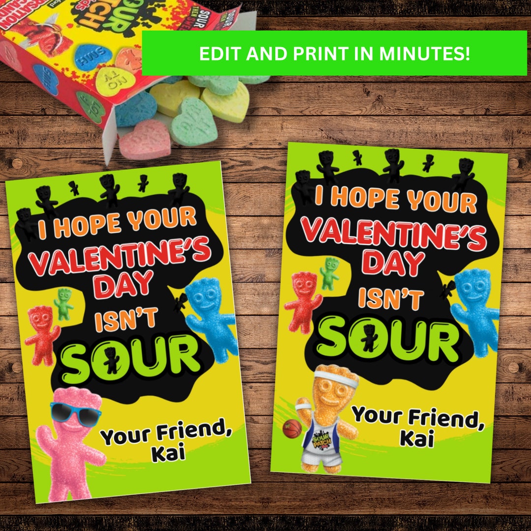 Sour Patch Kids Valentine Card Printable Sour Patch School Valentine Printable Classroom Sour Patch Kids Valentine Card Printable Sour Patch School Valentine Printable Classroom