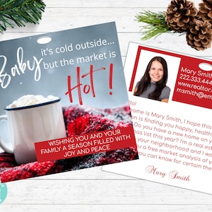 Pop by Tags, Real Estate Hot Market Tags, Hot Chocolate Tag, Kerst Real Estate Tags, De markt is hot, DIY bewerkbare sjabloon