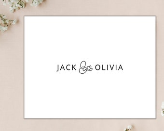 Couples Thank You Notes, Couples Stationery Personalized Stationary for Couples, Wedding Newlywed Bridal Shower Anniversary Gift