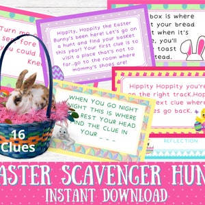 Easter Scavenger Hunt Clues, Easter Basket Scavenger Hunt for Kids Printable, Easter Scavenger Hunt Card, Easter Scavenger Hunt Game