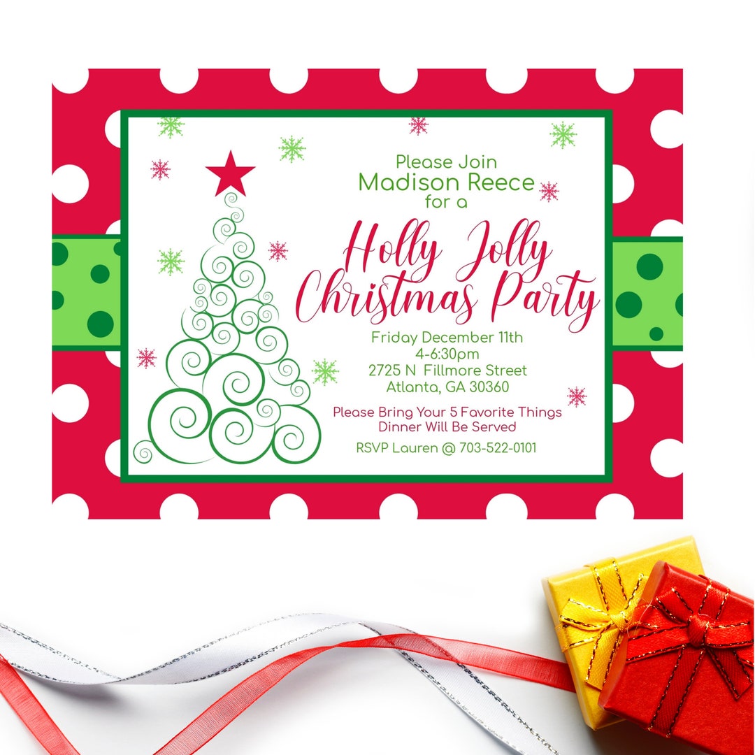 Printable Christmas Party Invitation Instant Download, Editable ...