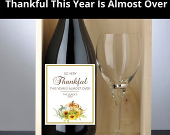 Druckbares Wein label, Thanksgiving Wein Label, Bearbeitbares Friendsgiving Wein Label, Weinflaschen Label Template, Kürbis Wein Label