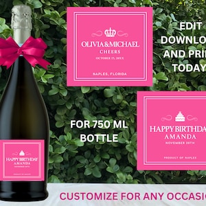 Custom Prosecco Champagne Label, Custom Champagne Label, Personalized gift, Bridesmaid gift, Champagne Birthday gifts, Housewarming, Wedding