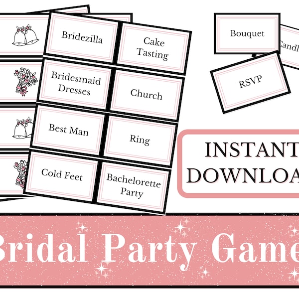 Bridal Shower Catch Phrase | Bridal Catch Phrase Game | Bridal Shower Printable Game | Bachelorette Party Game | Pictionary | Charades