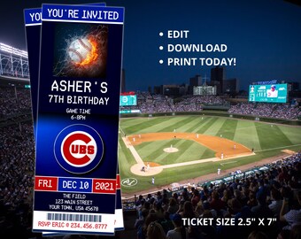 cubs tickets etsy