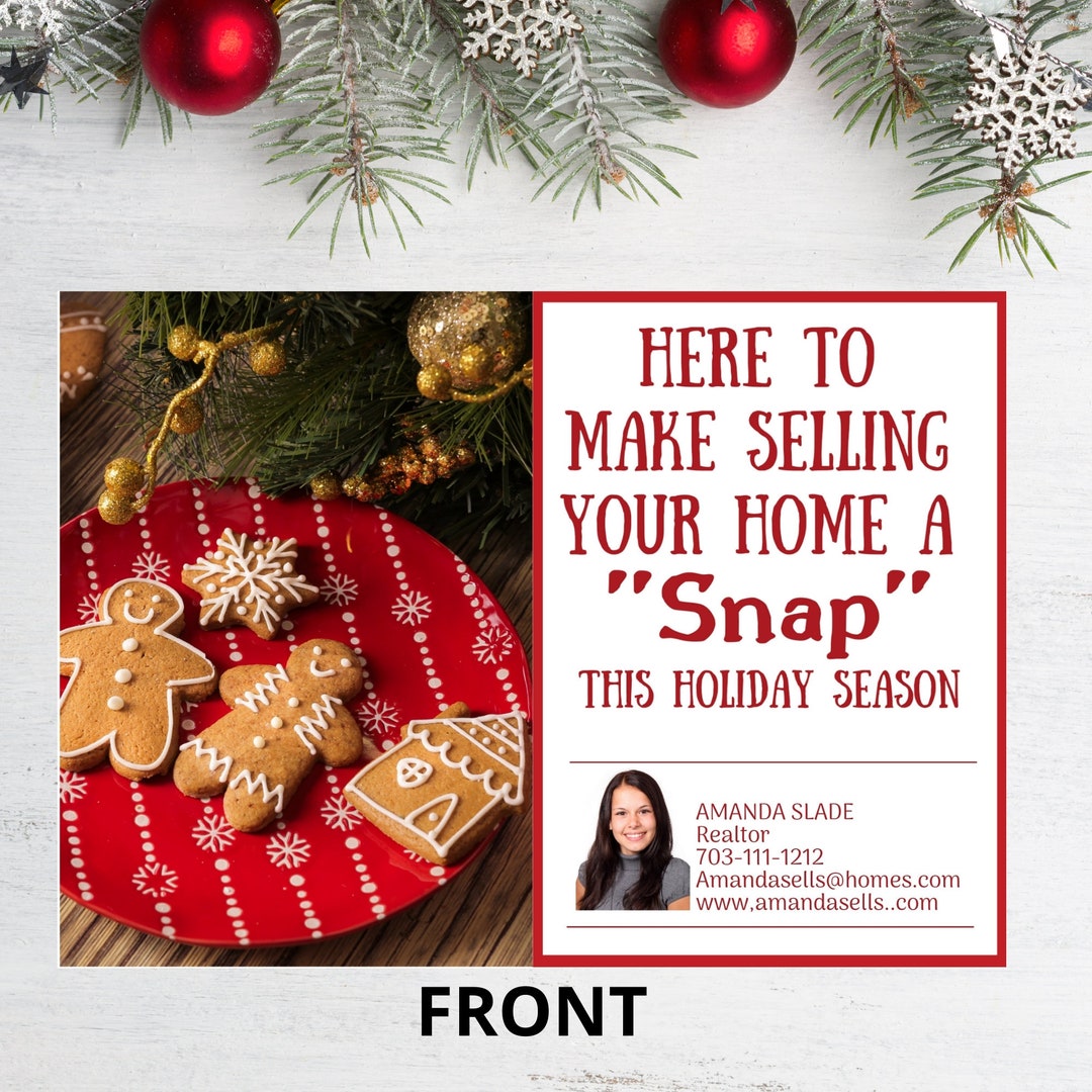 Real Estate Holiday Card Template, Realtor Marketing Mailer, Neighborhood Marketing, Printable
