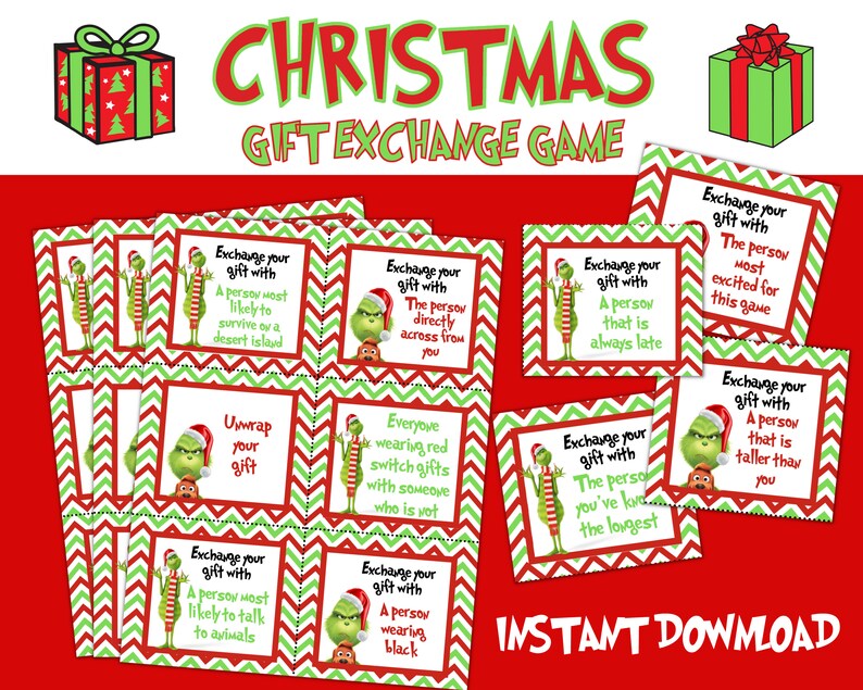 Christmas Gift Exchange Game Christmas Party Game White - Etsy Australia