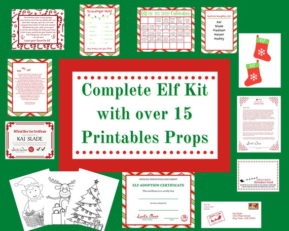 Complete Elf Kit With Printable Props Personalized Letter From