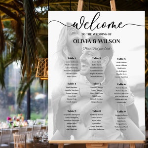 Wedding Seating Chart - Photo Image Wedding Seating Chart Reception Poster - Digital Printable File