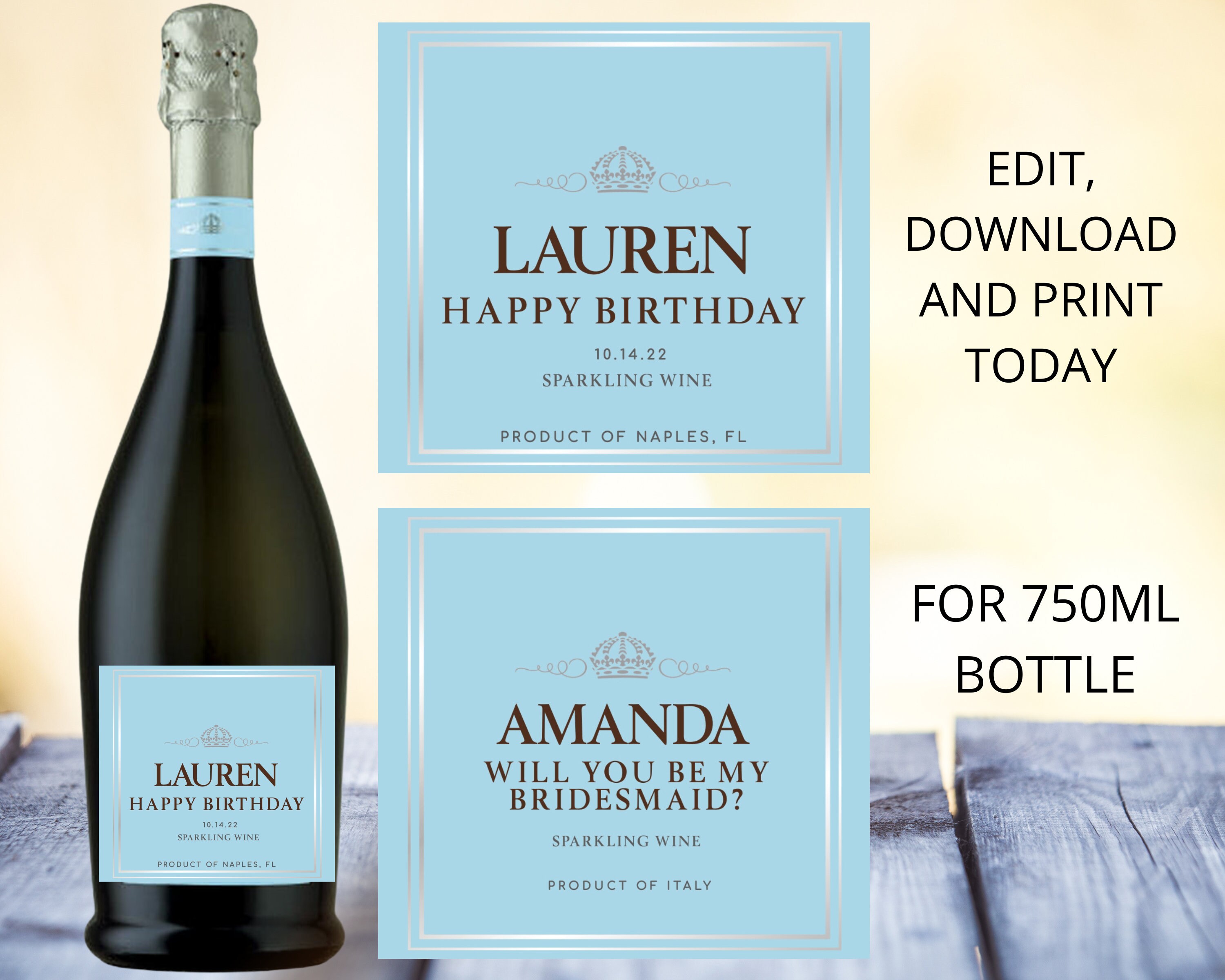 Prosecco Mini Label - Etsy