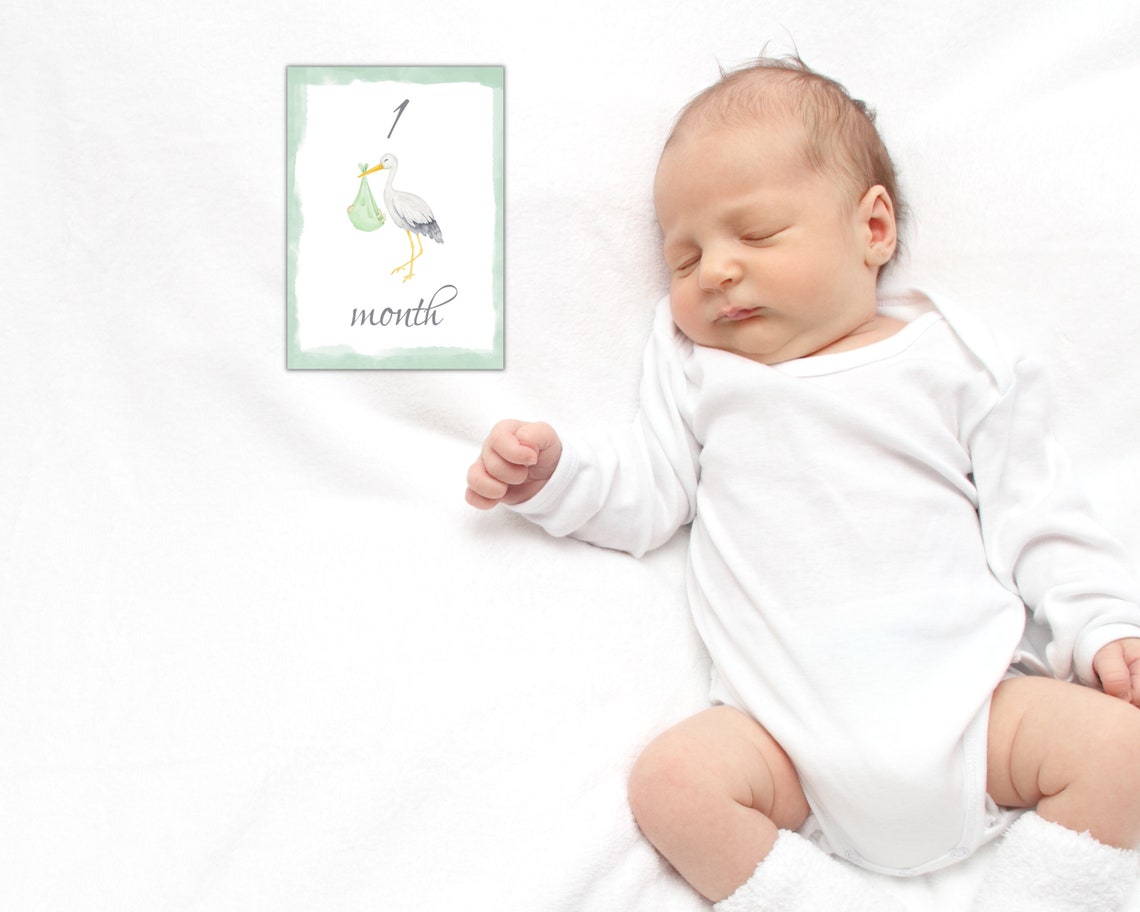 Baby Boy Milestone Cards | Baby Gift | Watercolor Milestone Cards ...