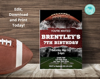 Football Party Invitation, Football Birthday Invitation Printable, football Party Invite, It's Game Time Invitation, boy party, sport invite