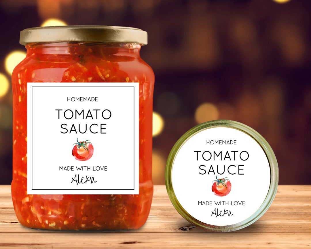 Tomato Sauce Label, Canning Labels, Modern Label, Custom Label