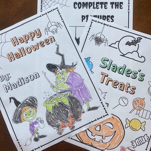 Personalized Halloween Printable Kids Activity and Coloring Pages ...