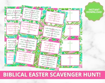Biblical Easter Scavenger Hunt / Christian / Easter Basket Hunt / Easter Bunny / Clue Cards / Easter Sunday Game/ Scavenger Hunt