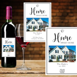 New Home Wine Label | Home Sweet Home | New Home Gift | Housewarming Gift | Neighbor Present | Realtor Present | Closing Gift