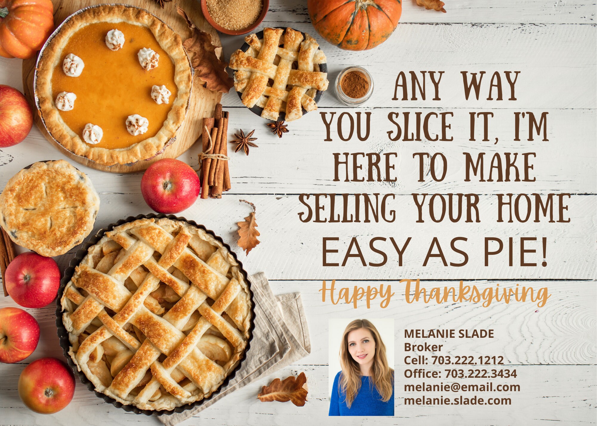 Real Estate Thanksgiving Postcard Template Realtor Marketing - Etsy