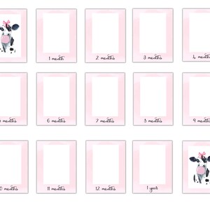 Cartes d'étape de Holy Cow girl | Petite fille | Imprimable | Cadeau bébé | Nouvelle maman | Idées cadeaux | Douche de bébé | Cartes du mois de bébé | Cartes-photos