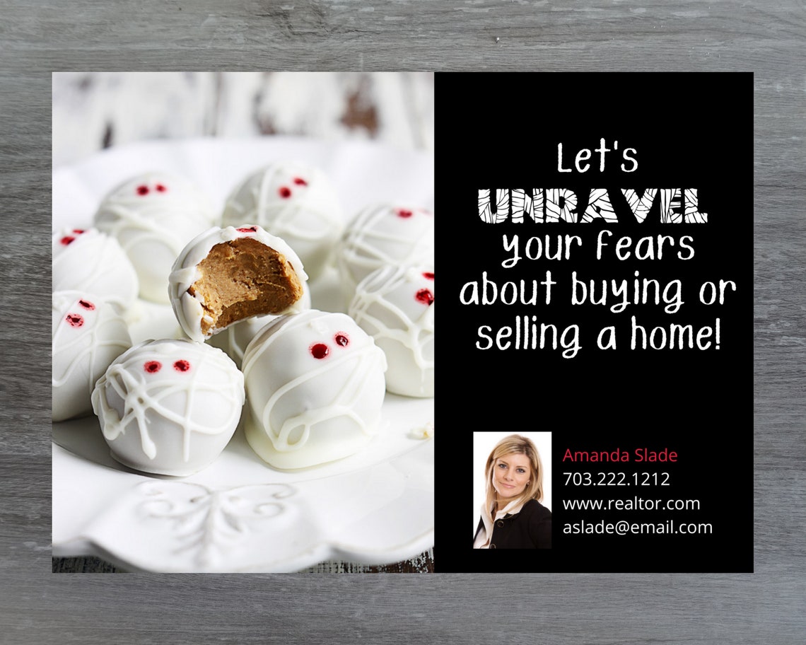 Real Estate Halloween Postcard Template Realtor Marketing Etsy