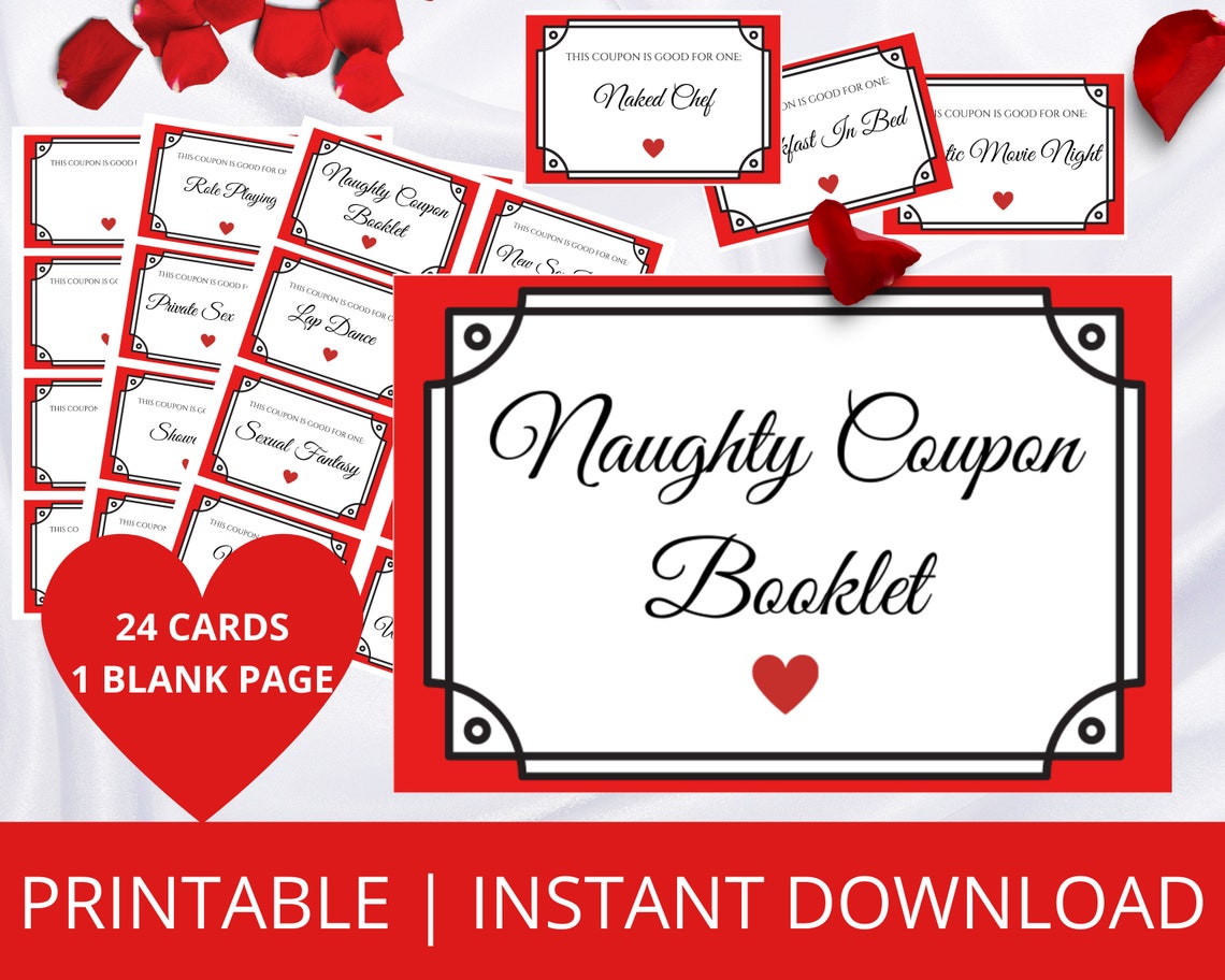 Naughty Coupon Book INSTANT DOWNLOAD Printable Love Coupons Etsy