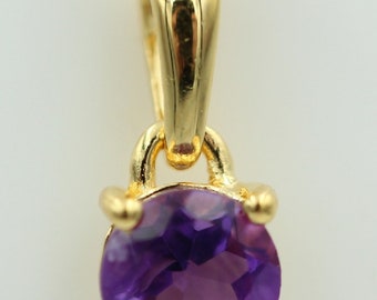 0,36 Carat Amethyst Anhänger 925 Sterlingsilber vergoldet Collier Silber