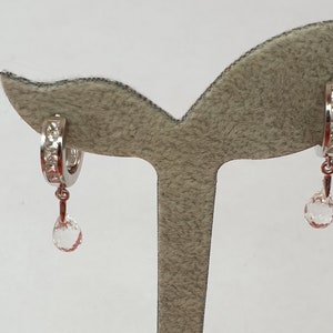 Noble 4.3 carat white topaz hoop earrings top precious 925 silver white topaz gemstone jewelry