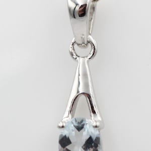 rare 0.72 carat aquamarine pendant 925 silver necklace chain