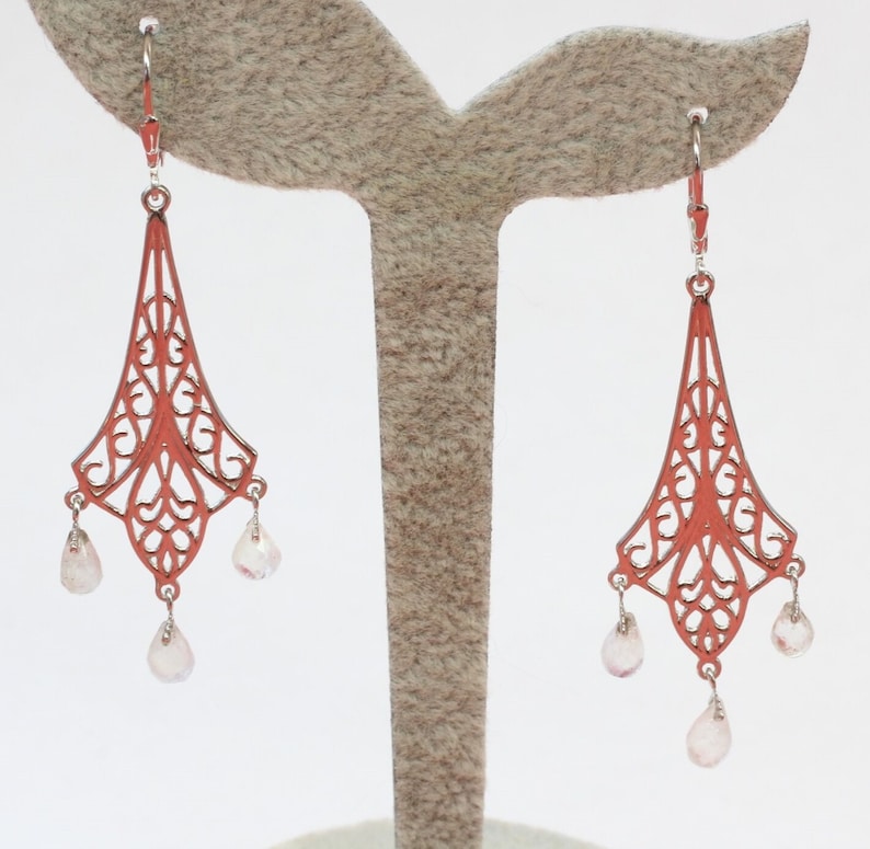 Noble 3.78 Carat Mondlichtoas Earhanger Earpiece 925 Silver Brisur Top Noble Moonstone Noble Earrings in Romantic Look