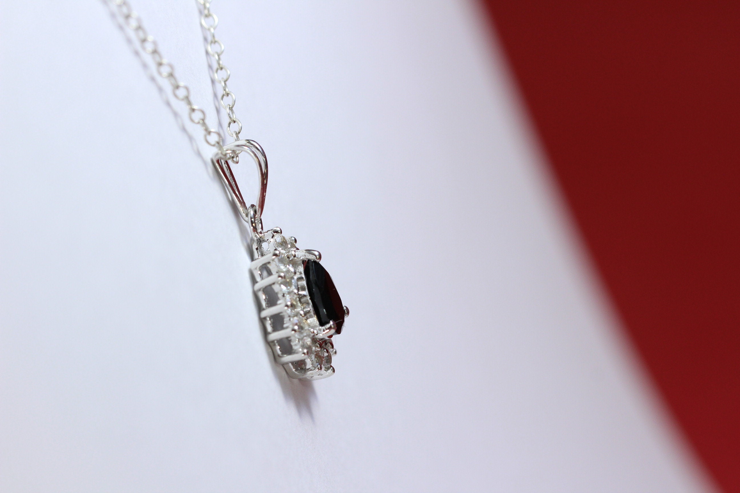 Vatslacreations Collar De Perlas Genuinas De Espinela Negra Con Cadena De Bloqueo De Plata De Ley 925, Joyería De Cuentas De Espinela Negra, Collar De Perlas De Espinela Negra, Regalo Para