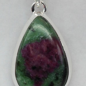 Ruby - Zoisite Pendant 925 Sterling Silver Pendant Necklace Chain Anyolite Jewelry