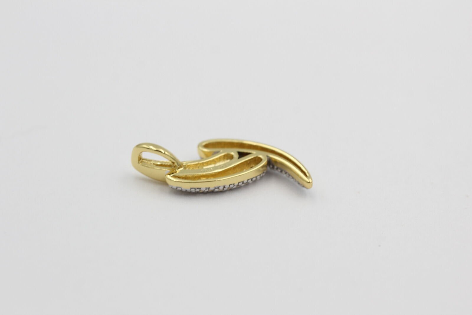Ciondolo Segno Dollaro $ Argento 925 Placcato Oro Con Zirconia - G345, Per Uomo
