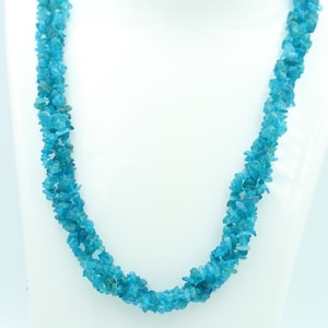 60.0 Carat Neon Apatite Chip Chain Three Row 925 Silver Extension Chain