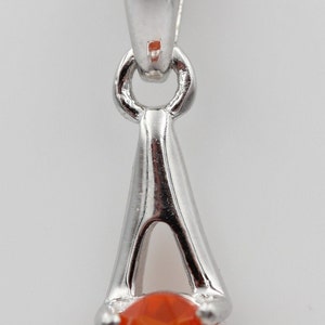 rare 0.72 carat orange Ethiopian opal pendant 925 silver necklace chain