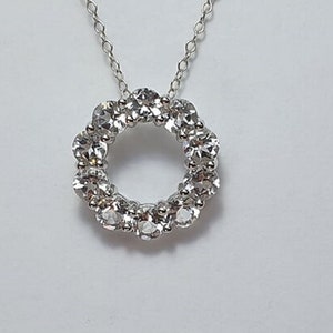 Elegant 5.73 carat white topaz pendant 925 silver necklace chain top topaz