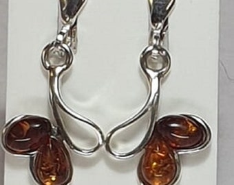Noble Amber Earrings 925 Silver Earrings Amber from Lithuania Top Noble