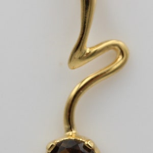 Noble 0.59 carat smoky quartz pendant 925 silver necklace chain gold-plated