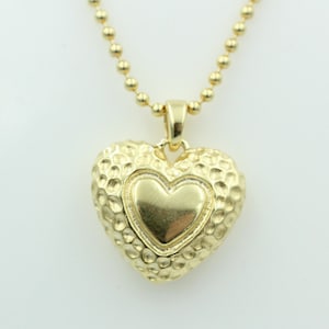 Heart pendant 925 silver gold-plated with ball chainTop precious heart jewelry