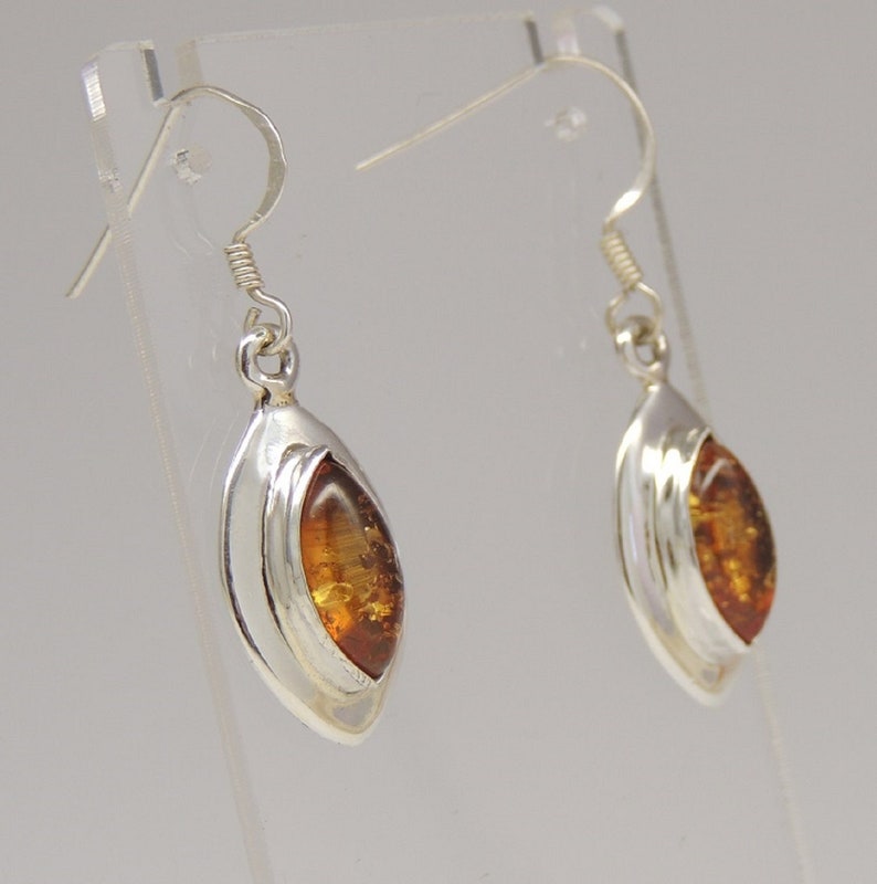 Amber earrings 925 silver ear earrings noble amber top