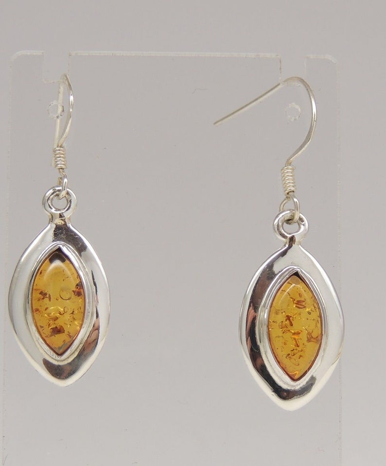 Amber earrings 925 silver ear earrings noble amber top