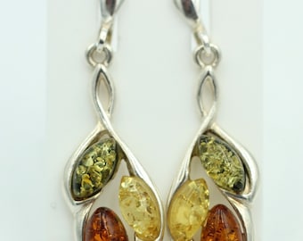 Noble amber earrings 925 silver earrings Amber from Lithuania Top noble