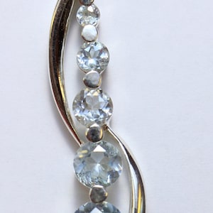 Noble 2.9 Carat Blue Topaz Pendant 925 Silver Necklace Sky Blue Topaz