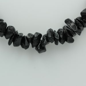 34.5 Carat Black Spinel Necklace Chip Chain 925 Silver with Extension