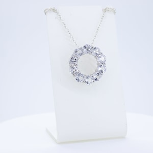 Elegant 5.73 carat white topaz pendant 925 silver necklace chain top topaz