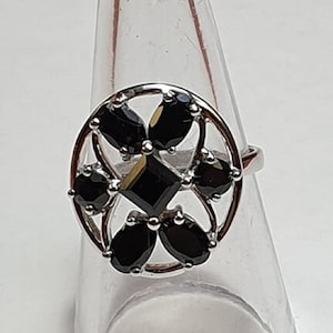 Design pur 3.9 carat black spinel ring 925 silver Grasse 58 / 8/ 18.5