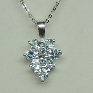 noble 0.8 carat blue topaz pendant grape 925 silver sky blue topaz necklace chain