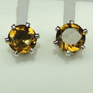 rare 1.44 carat cognac quartz earrings 925 silver from Brazil Top
